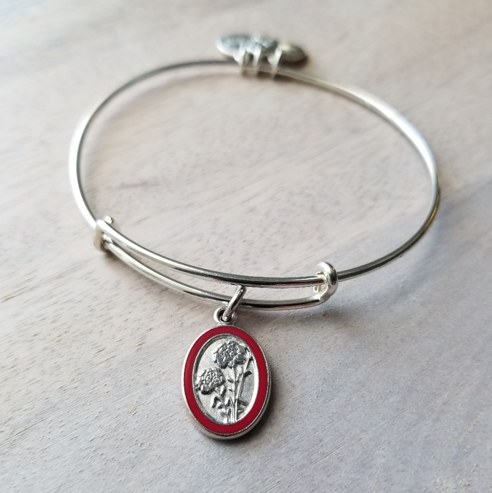 Alex and Ani Carnation Flower Charm Bangle